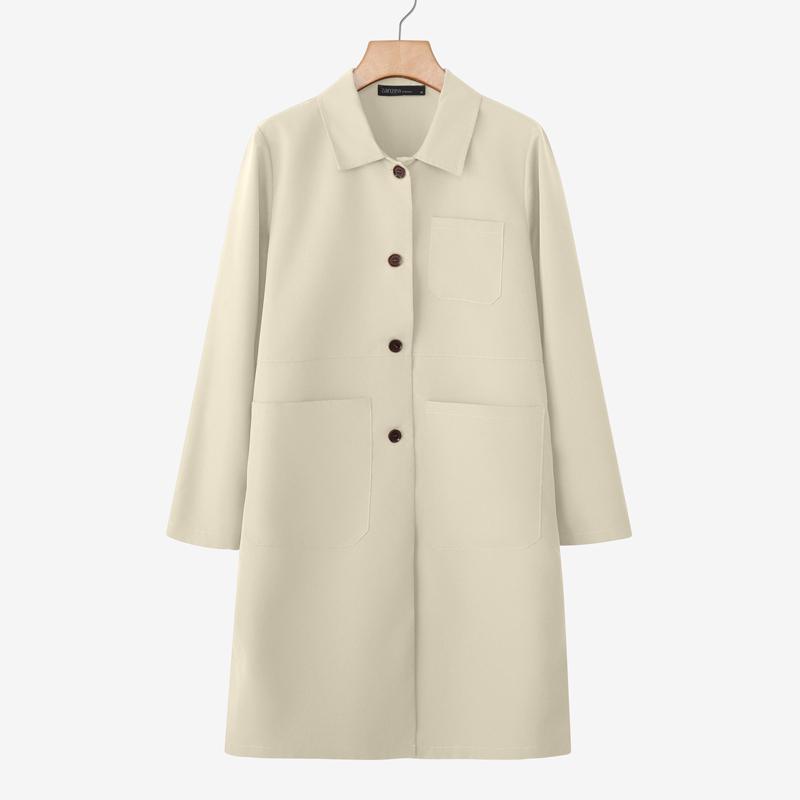 ZANZEA Women Casual Turn Down Collar Solid Color Long Sleeve Thin Cardigan Tops