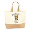 Tote Bag - PLANETEE - Carine Bas Les Pattes Bear - Jute & Cotton - Printed In France - Strong Handles