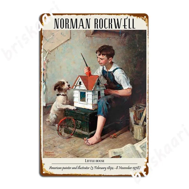 

Vintage Poster Norman Rockwells Little House Metal Sign Painting Décor Garage Club Custom Club Tin Sign Poster 20x30cm