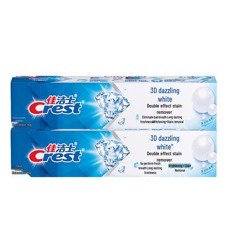 Crest 3D White Dual Action Whitening Toothpaste 2x90g Family Pack