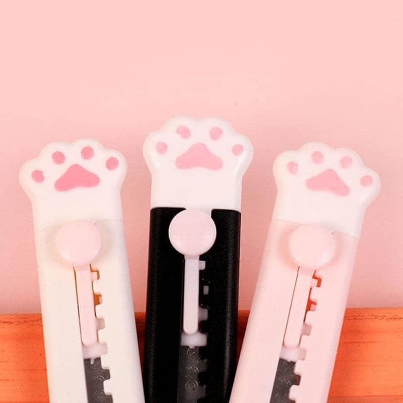 Mini Portable Cat's Paw Utility Knife Cute Handbook Decorative Paper Cutting Tools Art Supplies