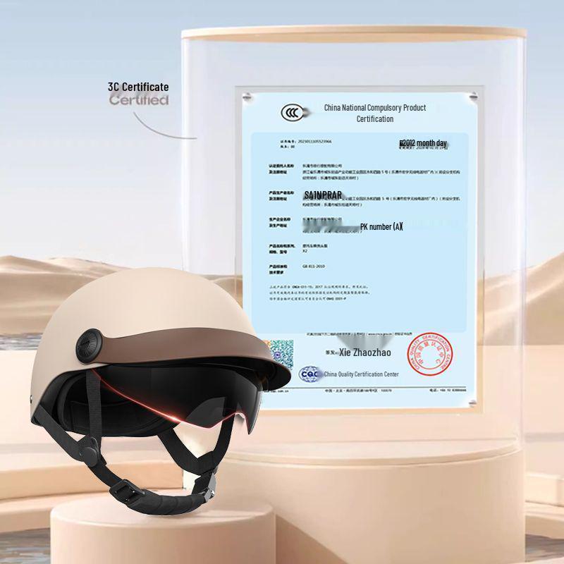 3C Certified Universal Electric Vehicle Helmet for Men & Women - Sun Protection, All-Season, Half Helmet