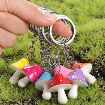 Pendentif Champignon Dessin Animé Porte-clés Plante Simulée Clés de Voiture Porte-clés Champignons DIY Cadeaux Bijoux