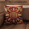 2D Aztec Sun God Print Throw Pillow Covers Pattern Cushion Cover Suitable For Sofa Bedroom Car Pillow Cover