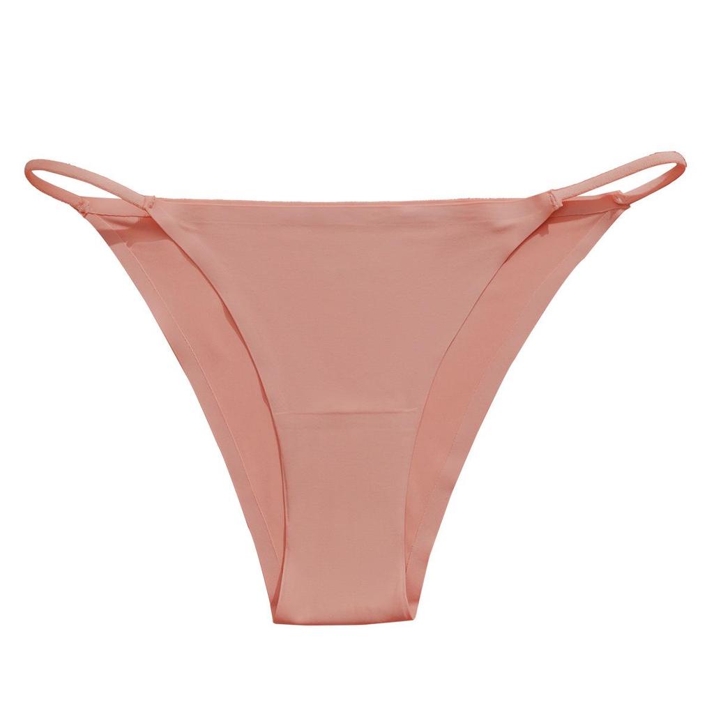 Seamless Low-Waist Ice Silk Thong - Women's Large Size