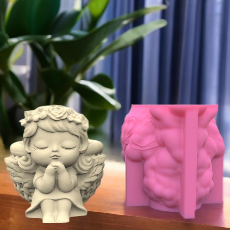 Cute Doll Girl Series Succulent Flower Pot Mould Gypsum Concrete Crystal Epoxy Resin Mold Flower Vase Silicone Mold