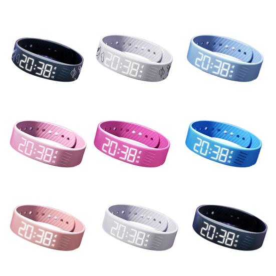 Fitness Alarm Clock Watch IP65 Waterproof Multifunctional USB Charging Digital Silent Vibration Wake-Up Sports Wristband