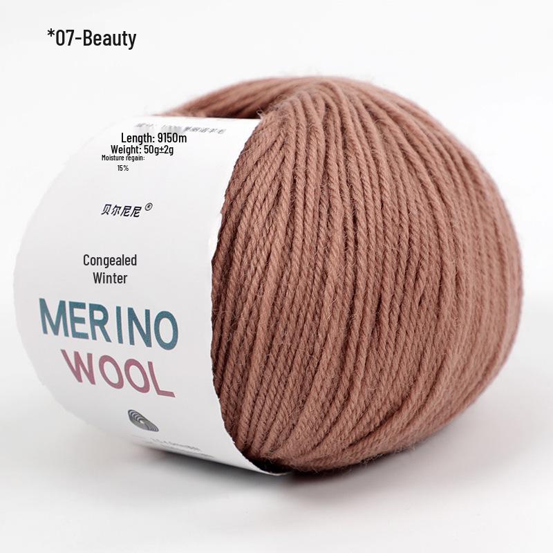 Merino Wool Yarn for DIY Knitting - Morandi Colors, Medium Thickness, Perfect for Hand-Knitted Hats.