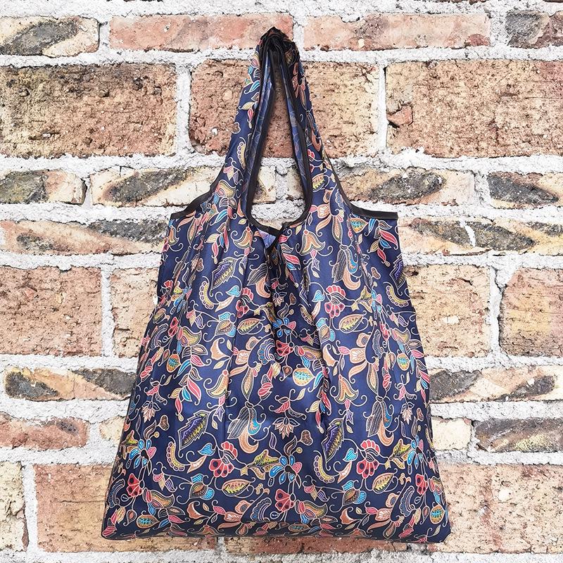 Средняя складная экологичная клетчатая полосатая нейлоновая хозяйственная сумка - корейский стиль