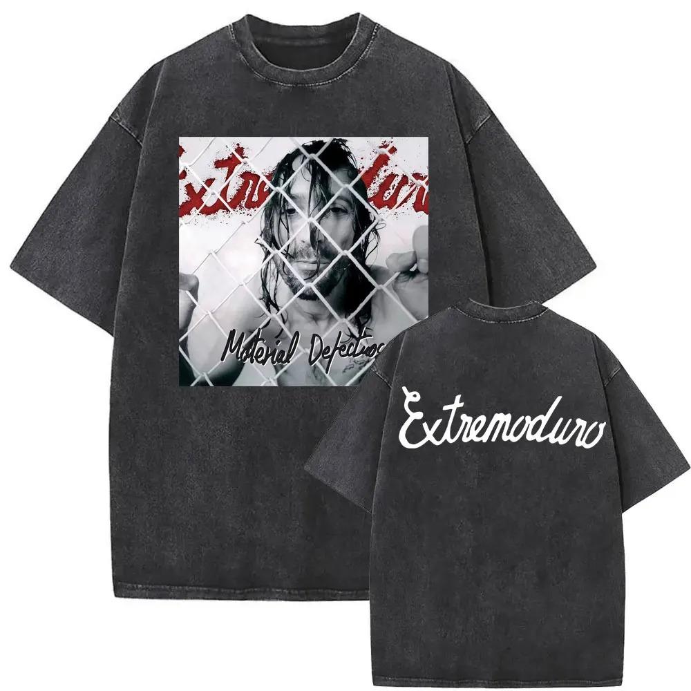 T-shirt Oversize Larga Estiva Band Rock EXTREMODURO Tour 2026 T-shirt Lavata Vintage Uomo Donna Moda Hip Hop Street T-shirt