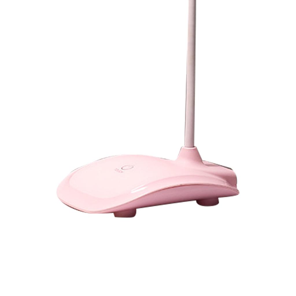 LED Desk Lamp Touch Control Three Level Color Temperature Stepless Dimming USB Charging Table Lamp Pink