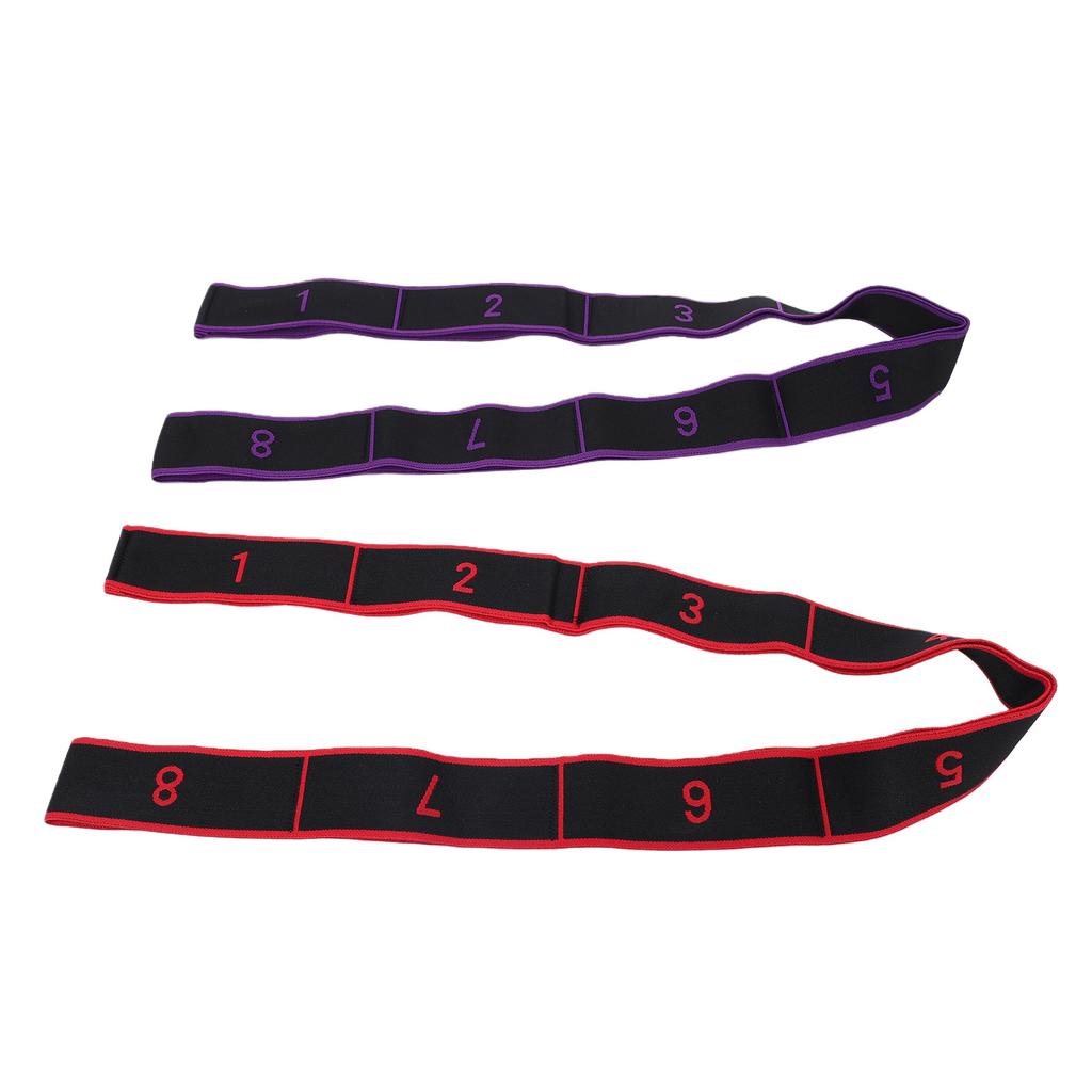 2PCS Number Stretch Resistance Band 8 Section Elastic Fitness Resistance Band for Stretching and Yoga