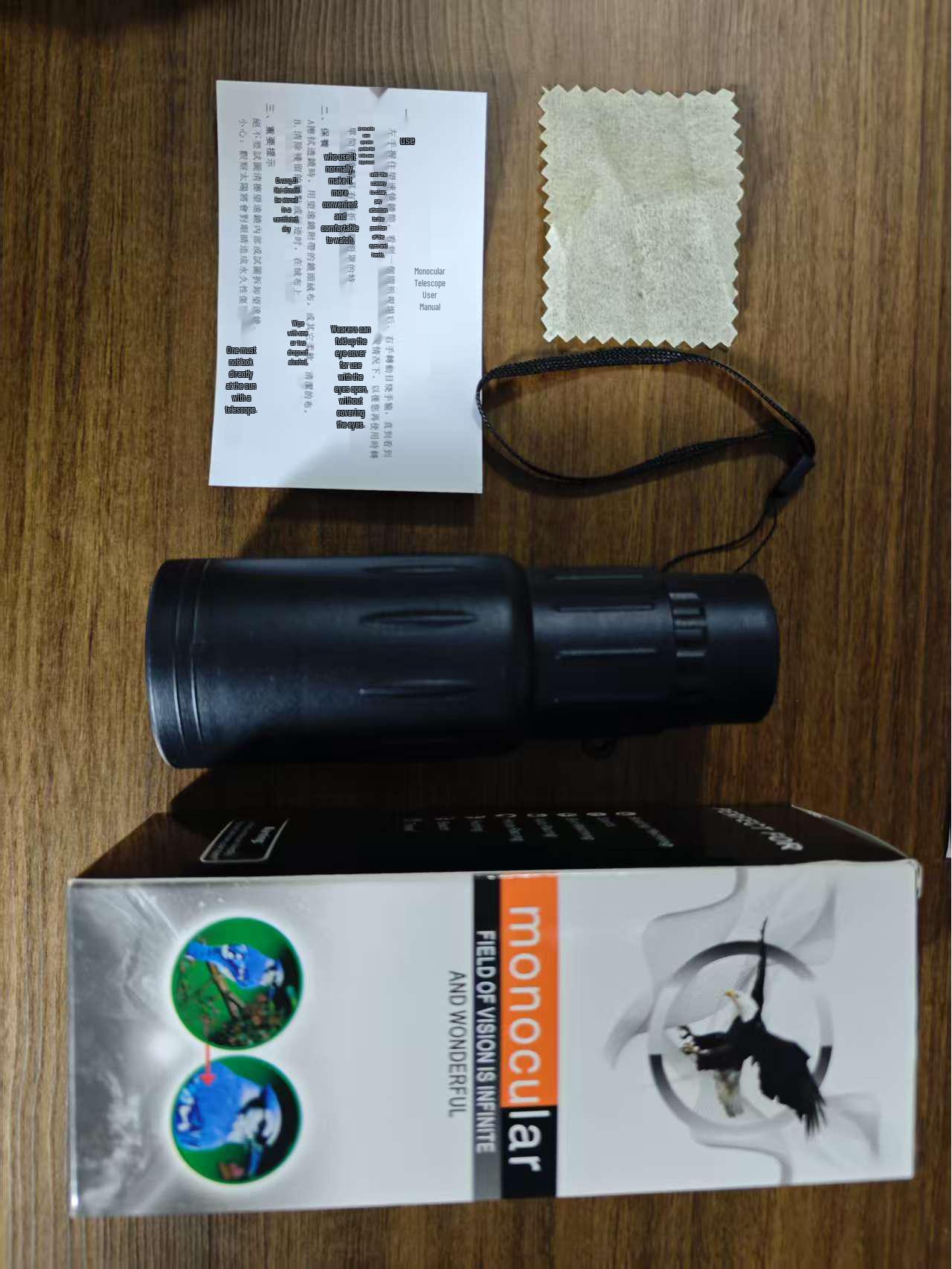 

16x52 HD Monocular Telescope with Low Light Night Vision, Perfect for Concerts and Sports Events.