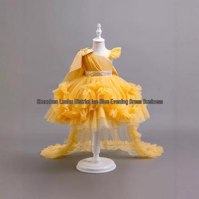 Robe Asymétrique à Volants pour Filles d'Un An pour Tout-Petits - Tenue de Spectacle et de Soirée