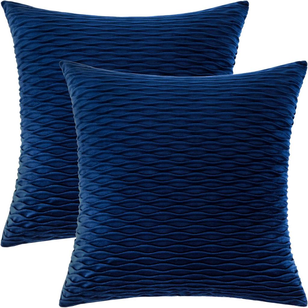 Kissenbezug für Sofa im leichten Luxusstil, einfarbig, nordisch, Ins-Kissenbezug, Samt, plissiert, gestreiftes Kissen