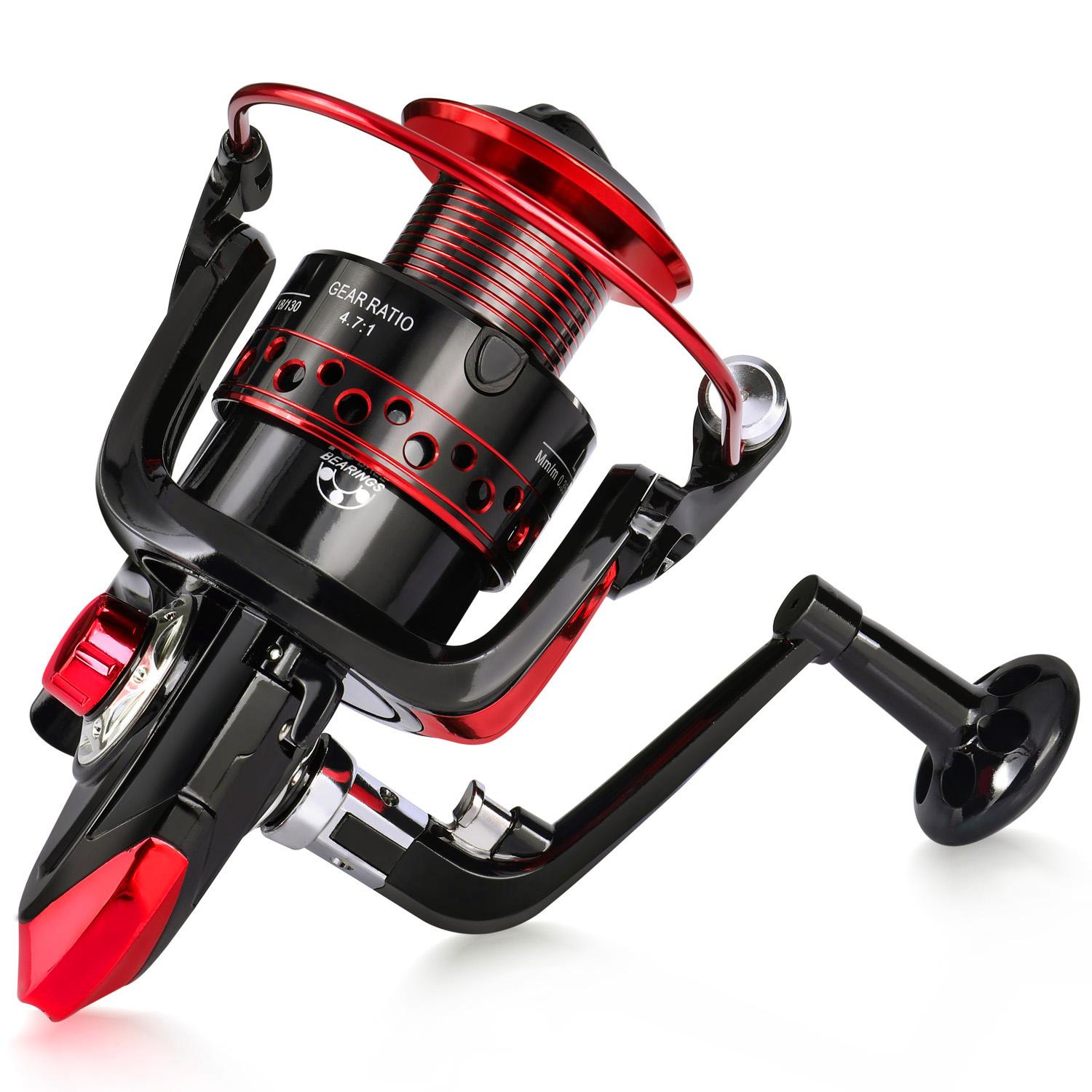 

SOUGAYILANG Спиннинговая рыболовная катушка 13BB Легкая сверхгладкая спиннинговая катушка для левого/правого заброса 5000Series красный