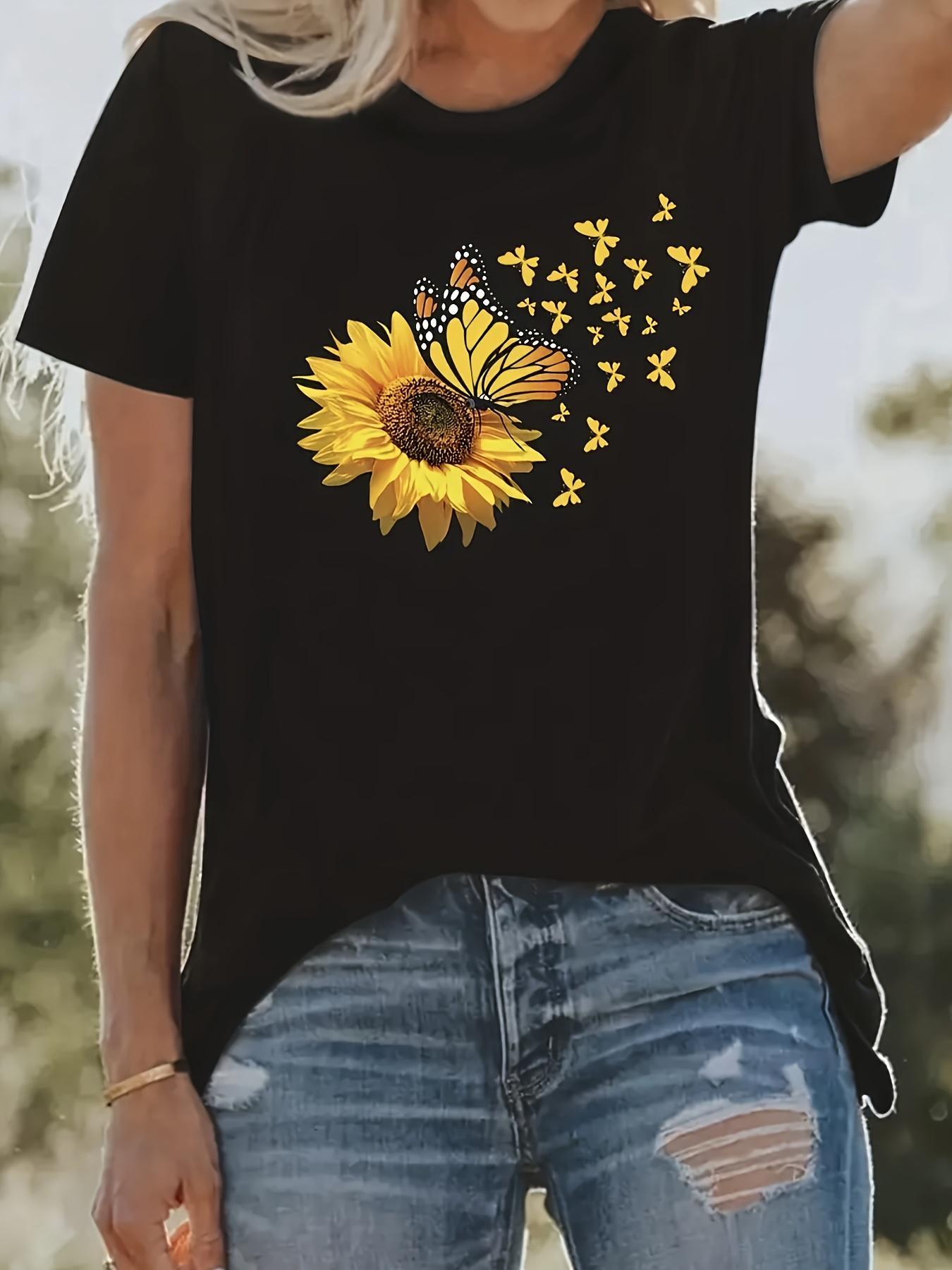 

Fashion Women s Graphic Print T-Shirt - Casual Short Sleeve Collared Top - Lightweight and Breathable, Suitable for Spring and Summer Wardrobes S чёрный