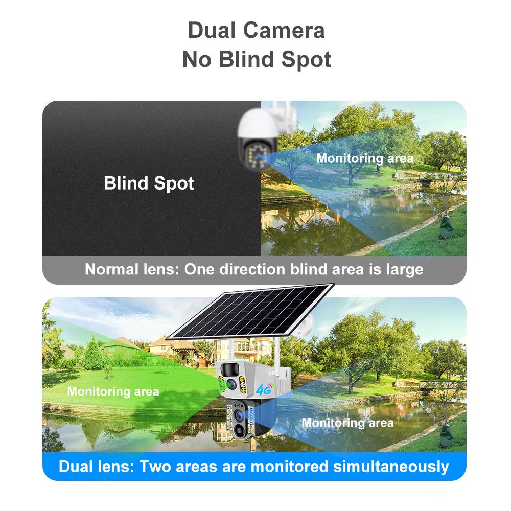 4G Solar-Powered V380 Surveillance Camera: 6MP, Waterproof, Outdoor, PTZ.