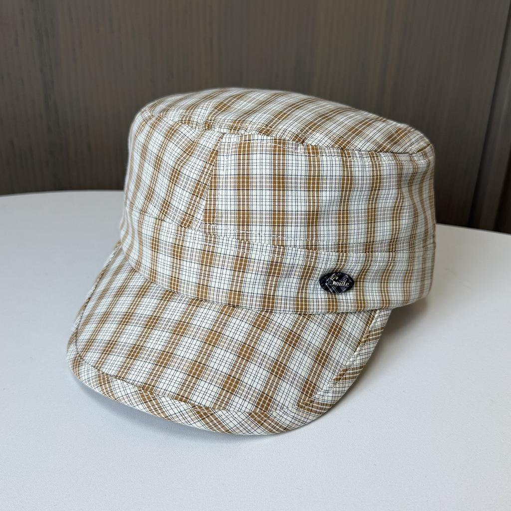 Small fresh cap literary plaid equestrian cap retro fashion baseball cap women's casual knight hat