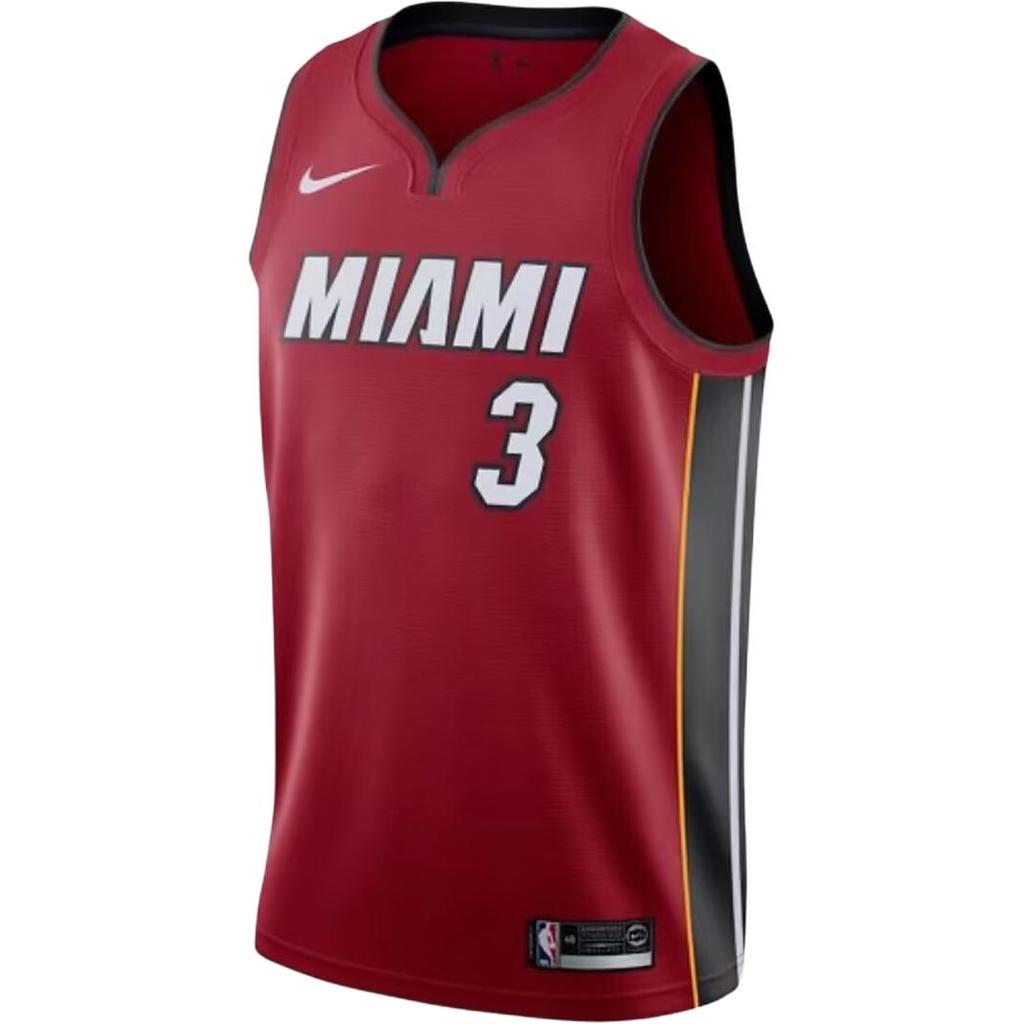Nike X NBA Wade Miami Heat Number 3 Fan Edition Logo Print V-Neck Casual Sleeveless Tank Top Unisex Tops Burgundy 877211-612