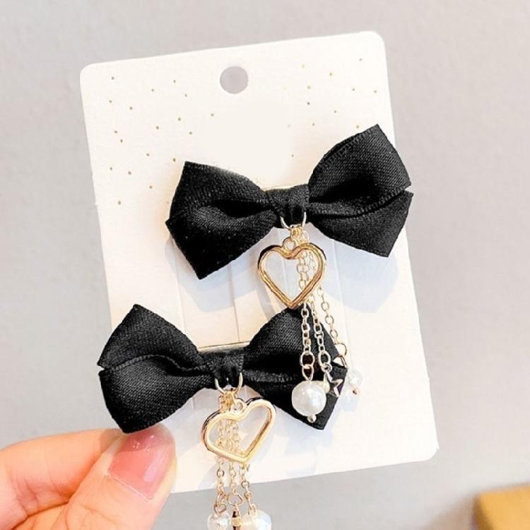 Bow Pearls Hair Clip Y2K Style Hairpin Sweet Balletcore Bunches Hair Clips