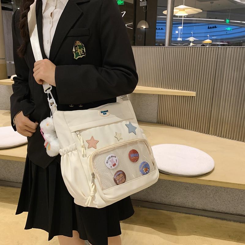 Geantă de umăr transparentă Geantă pentru cărți pentru studenți Geantă cu stele, geantă hobo