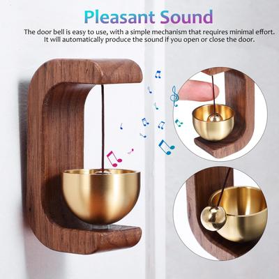 Doorbell Wooden Wind Clock Game Wireless Doorbell Access Door Bell Decorative Wind Bell For Home Opening Home Decoration