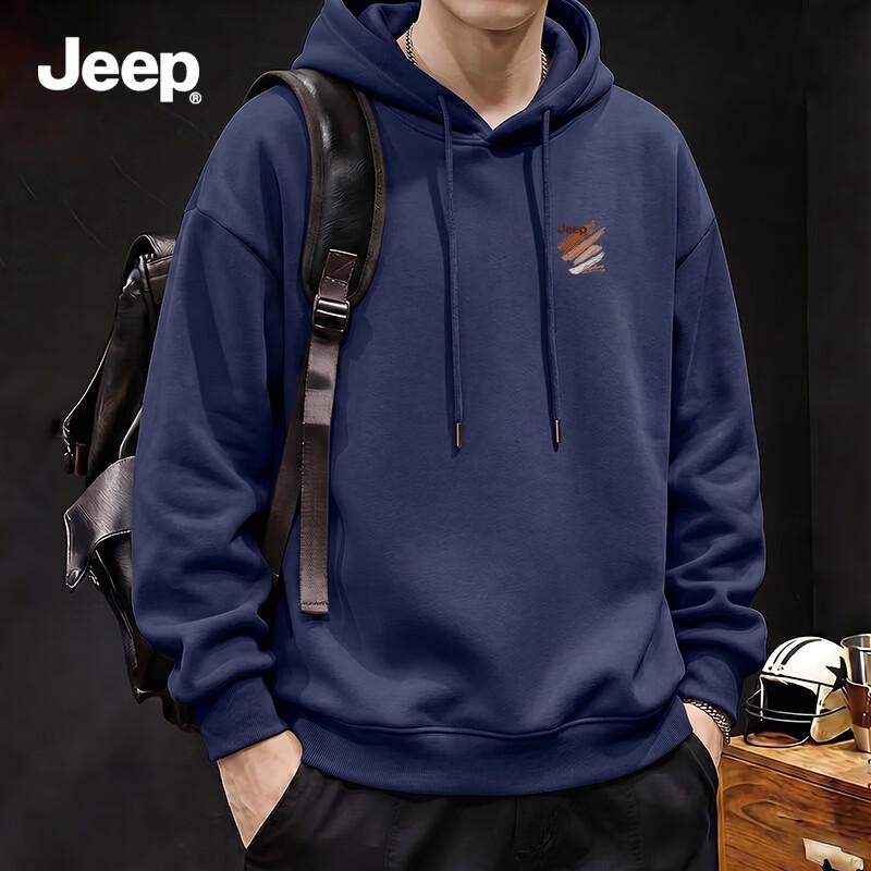 JEEP Men's Heavyweight Loose-Fit Hooded Sweatshirt