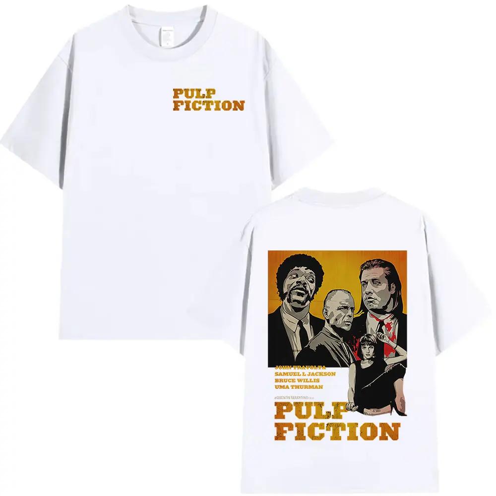 Classic Movie Pulp Fiction Graphic T Shirt Men Women Vintage Harajuku Fashion T-shirt Tops Cotton Short Sleeve Tshirt Streetwear