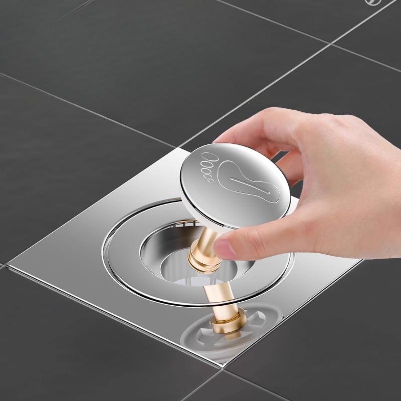 

Adjustable Footprint Pattern Pop Up Sink Drain Stopper For Bathroom Shower Floor Odor Proof Waterproof Filter Core Replacement KTY