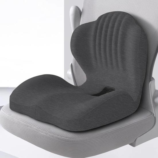 Memory Foam Seat Cushion with Back Support Ergonomic Lumbar Support Soft Touch Stress Relief L-shaped Chair Cushion