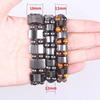 Man Woman Natural Stone Beads Tiger's Eye Hematite Charm Bracelets Men Tiger Eye & Hematite Energy Stone Bracelets Yoga Bangle
