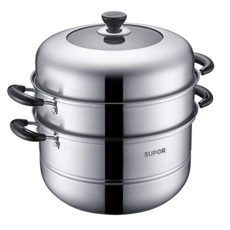 Supor 304 Stainless Steel Easy Storage Double Layer Steamer Pot