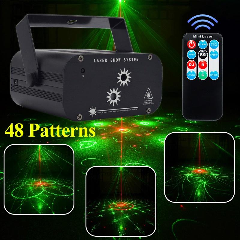 New 48 Modes Sound Activated Party Light 30W Strobes Laser Light RGB LED Stage Light Christmas DJ Club Home KTV Party Bar