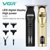VGR V-275 Electric Hair Clipper Professional Personal Care Barber Hair Trimmer Men Shaver LCD Rechargeable Metal Hair Clippers Home Razor Shaver