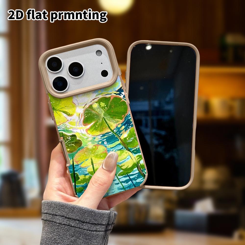 Phone Case: Lambskin 2D Flat Samsung Galaxy A34 A35 M05 M06 S20 S22 S21 FE Plus 5G Protective Case, Lotus Pond and Leaves, Christmas and Halloween Gif