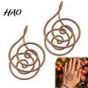 Gioielli per Meditazione Anello Rame Palma Spirale Energetica Mano Donne Uomini Reiki Artigianale Unico Compatibile con Pietra Cristallo per Guarigione Chakra Manifestazione