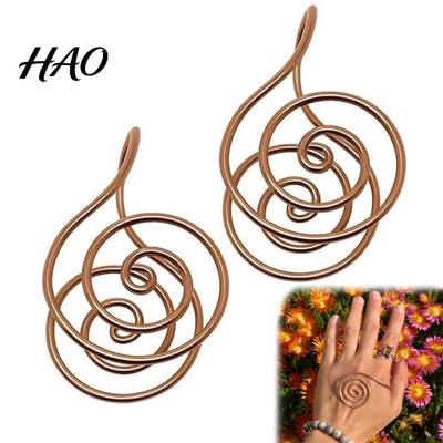 Joyería para Ayuda a la Meditación Anillo de Palma de Cobre Espiral de Energía Mano Mujeres Hombres Reiki Artesano Único Compatible con Gema de Cristal para Sanación de Chakras Manifestación