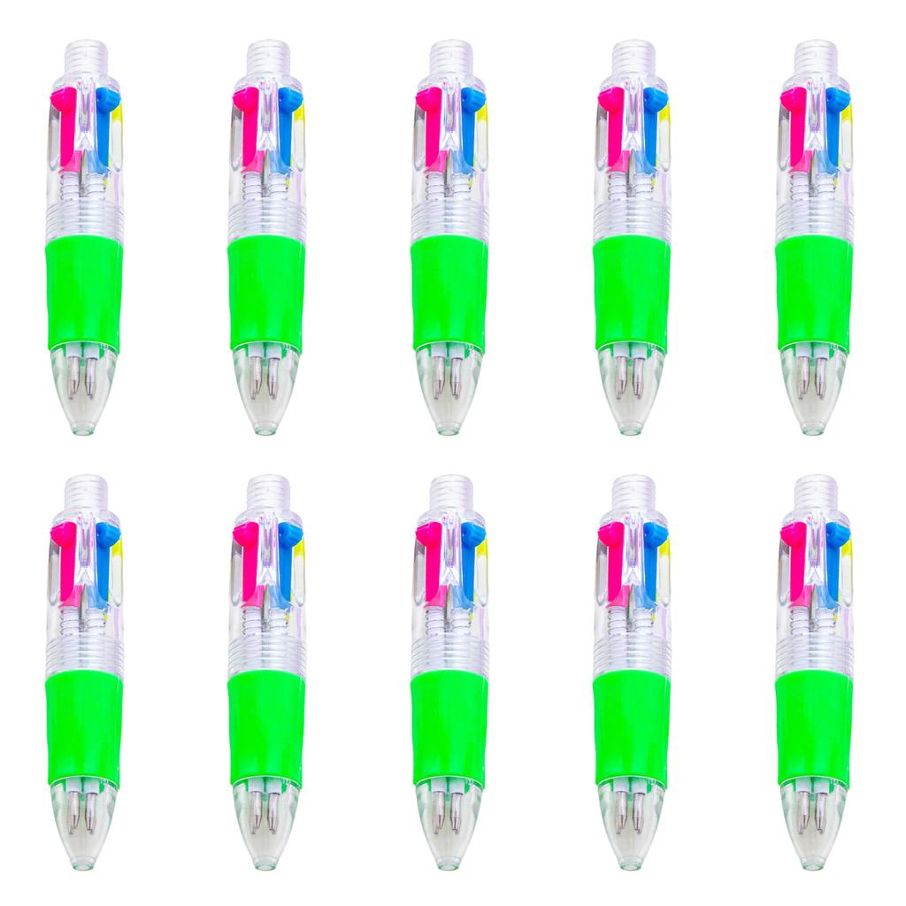10 Pcs Multicolor Pen 4 In 1 Retractable Ballpoint Pen Small Ballpoint Pen School Office Supplies for Writing