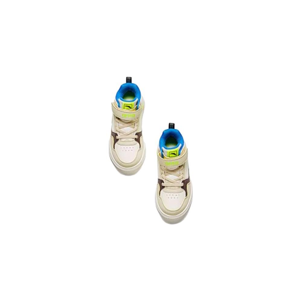Anta Comfortable Round Toe High-Top Kids Skate Shoes Kids Sneakers Beige A312419901-4