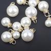 10pcs Inlaid Rhinestone Imitation Pearl Beads Pendant Accessories for Necklace Clothes Earring Charm Bracelet DIY Jewelry Making