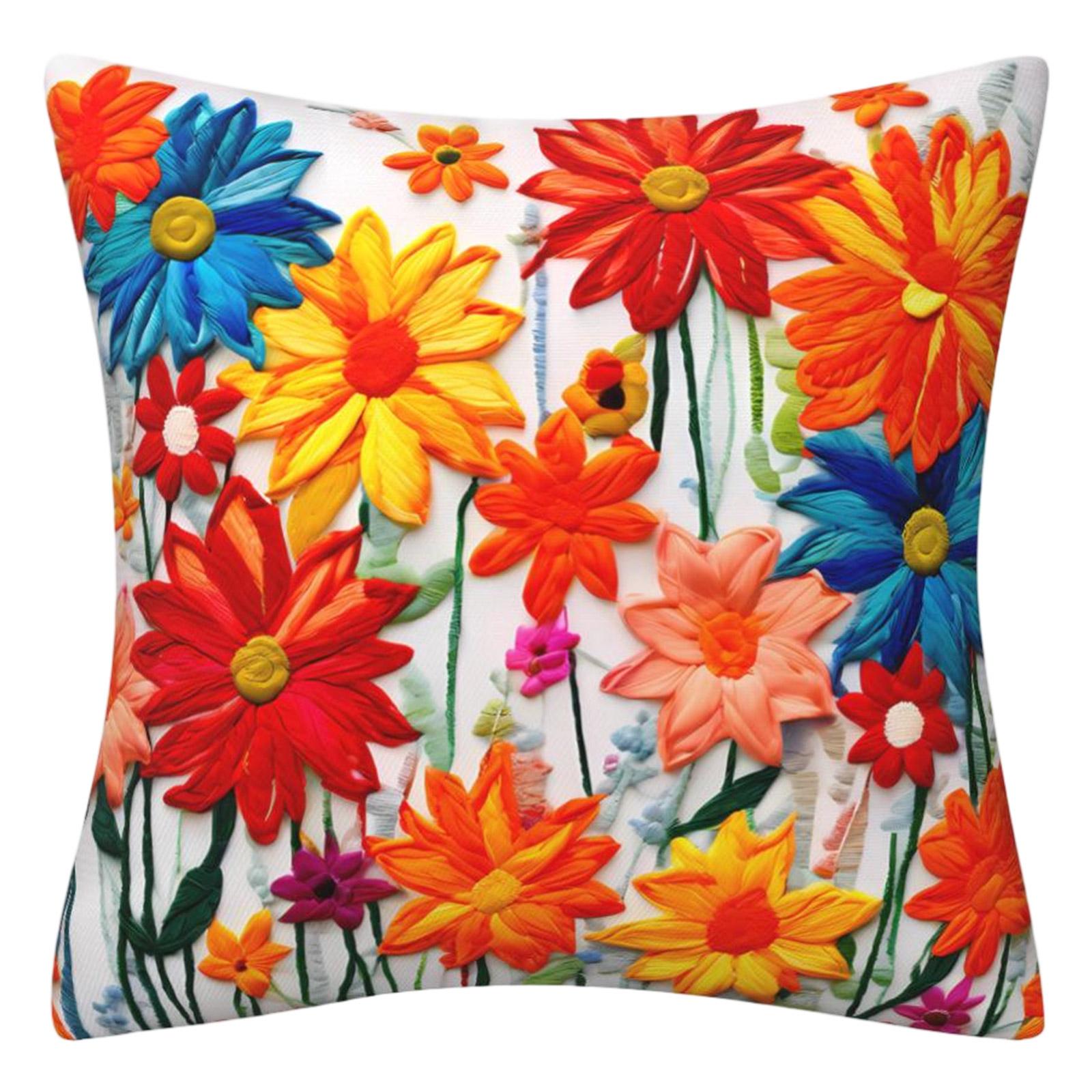 

Imitation Embroidery 3D Flower Pillowcase For Spring And Summer, Fashionable And Sofa Cushion Cover