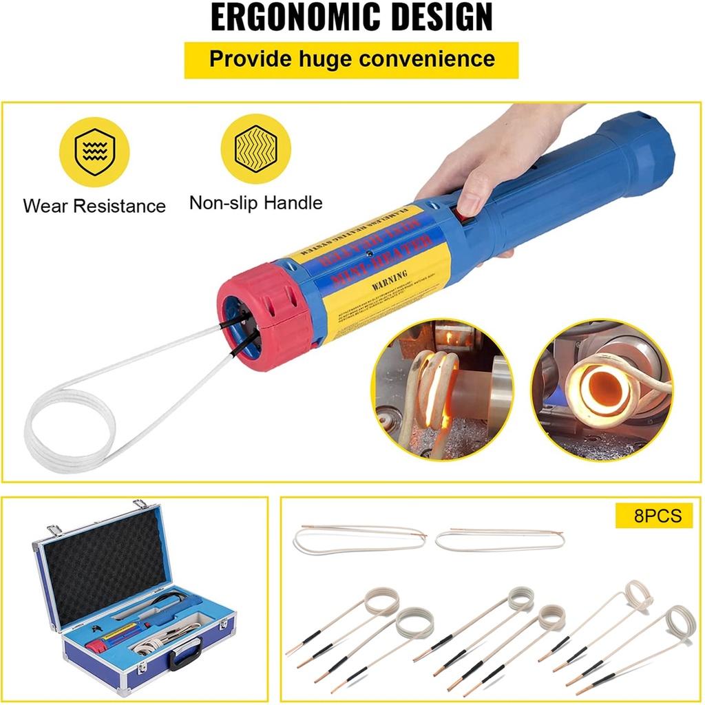 1100W Mini Flameless Electromagnetic Induction Heater With 8 Pieces Coil Kits For Auto Use Bolt Remover Repair Machine