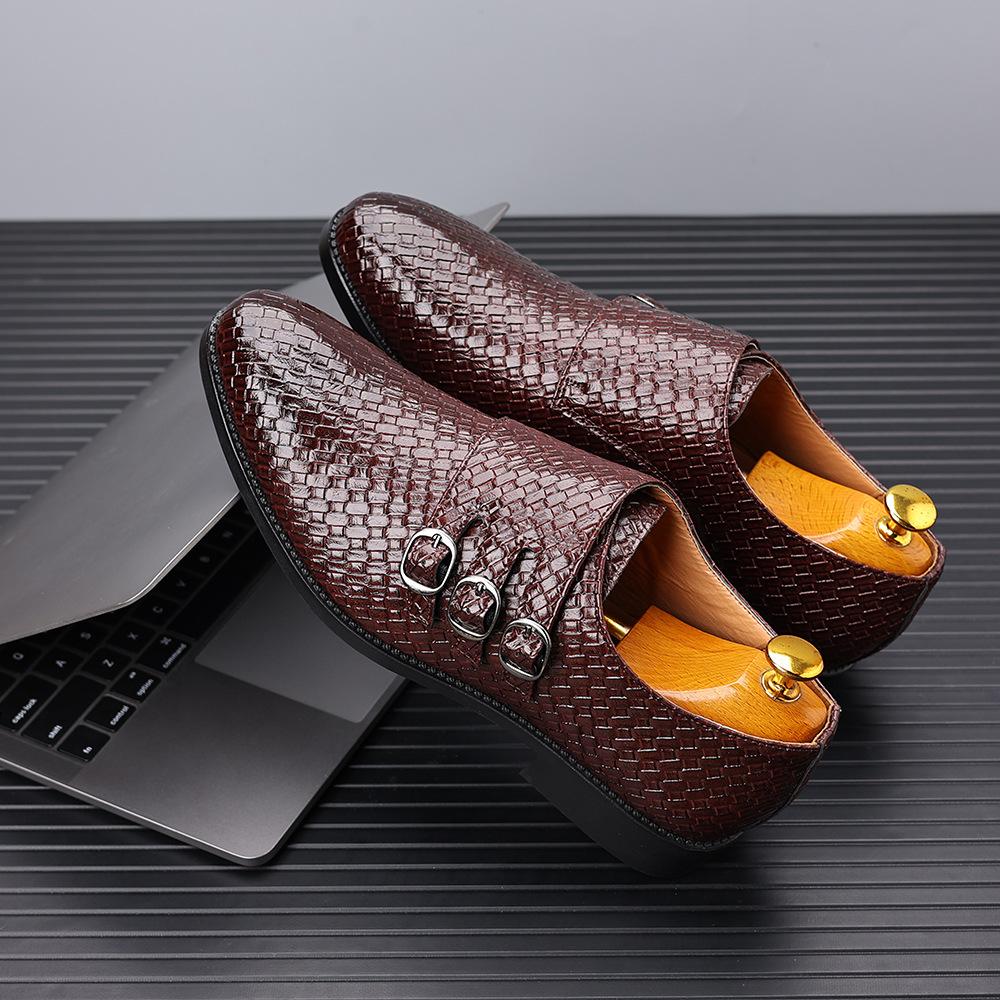 Luxury Italian Men Dress Shoes Retro Metal Buckle Oxford Loafers for Men Business Formal Shoes High Quality Men Party Shoes