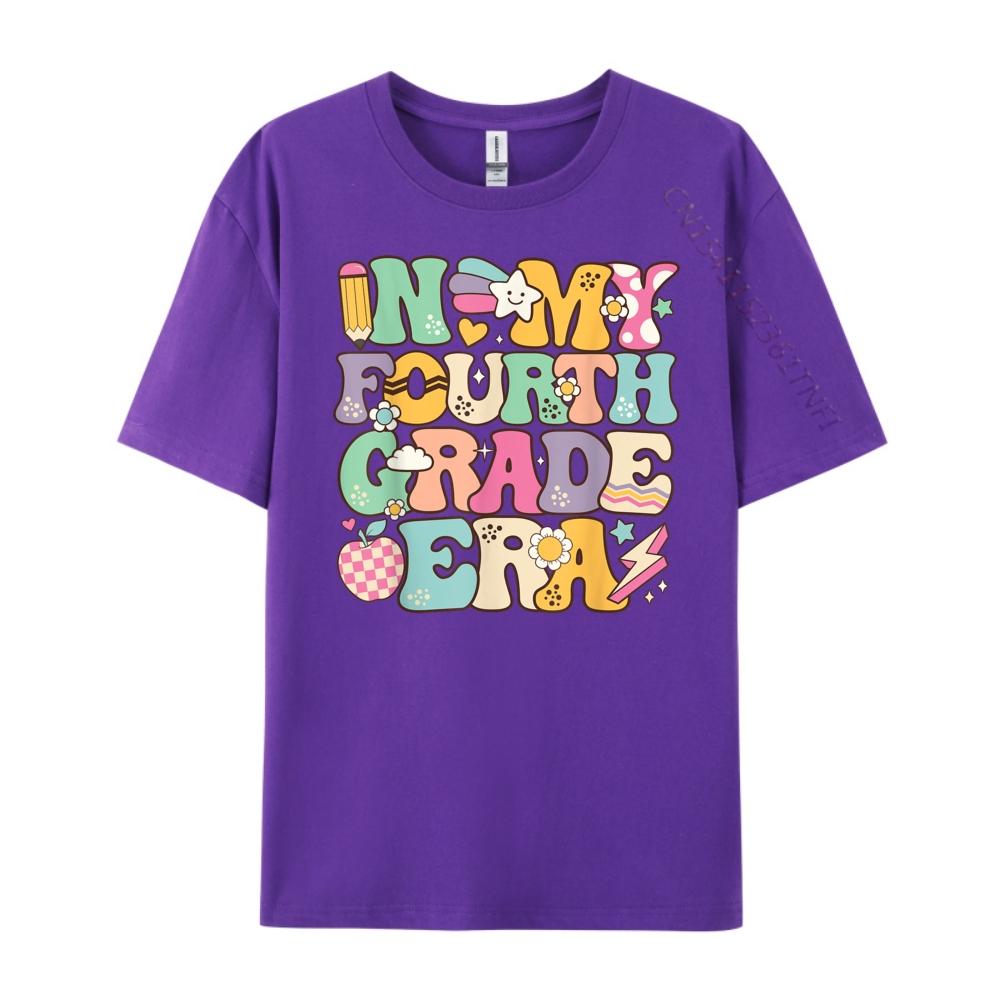 In My Fourth Grade Era Girl Back To School 4th Grade Teacher XS Graphic T Shirts Luxury Brand Creative