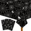 3 Pack Halloween Tablecloth Spider Web Tableclothes for Halloween Party Decorations Indoor Outdoor Home Dinner Party 54'' X 108'' Rectangular