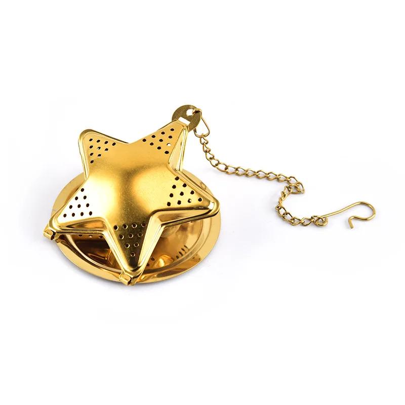 Tea Maker Stainless Steel Tea Gold Infuser Sphere Mesh Strainer Coffee Diffuser Handle Ball Herb Spice Filter Tea Difusor Filter