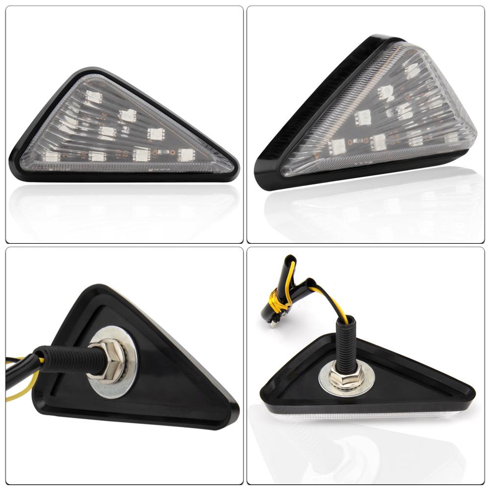 2Pcs Motorcycle Turn Signal Lights Triangle Indicator Blinker Side Lights Motorbikes Yellow
