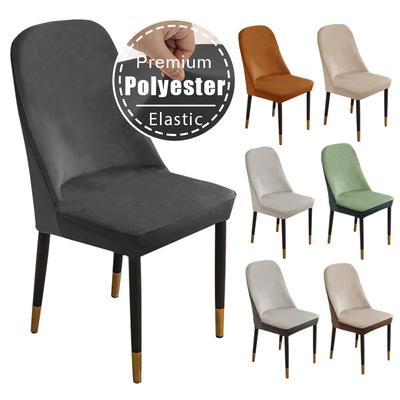 Silver Fox Velvet Chair Covers Soild Colour Elastic Shell Chair Slipcovers For Living Room Hotel Office Banquet Dustproof Covers