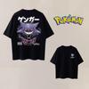 Summer Anime PokéMon Cosplay Tshirt Cotton Short Sleeve Tops Casual Loose Retro Tshirt Unisex Unisex Kids Family Matching Outfits